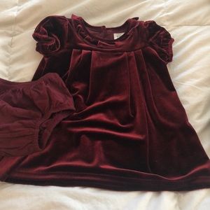 Velvet dress and bloomers